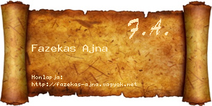 Fazekas Ajna névjegykártya